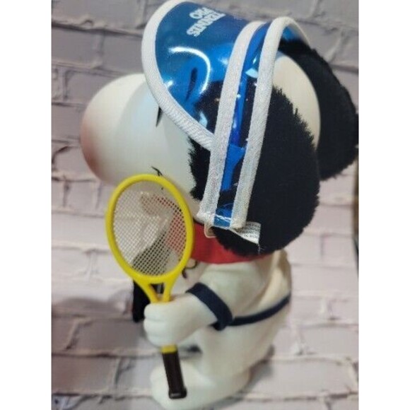 Vintage Snoopy Tennis Player Collector Doll 8 1/2" PVC and Accessories 1966 - Picture 11 of 16